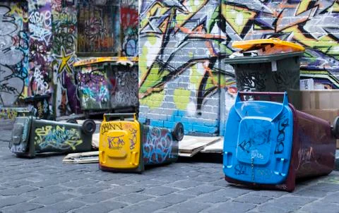Fallen Bins Stock Photos