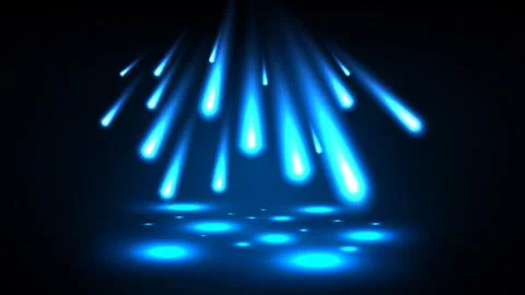 Fallen Blue Comet on Dark Background, Vector Illustration イラスト素材
