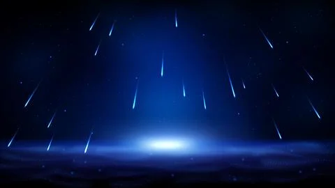 Fallen Blue Lines on Dark Blue Background, Vector Illustration イラスト素材