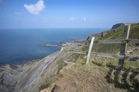 Fallen cliffs at Morwenstow Stock-Fotos