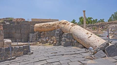 Fallen Column in an Ancient Ruin Photos