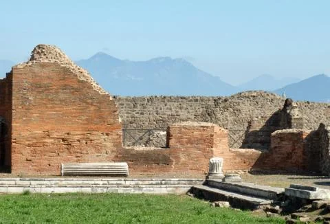 Fallen column at Pompeii Foto stock