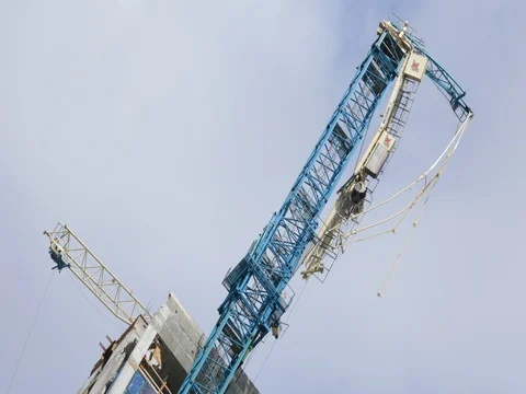 Fallen crane in Miami destroyed by Hurricane Irma tight static shot Stock Footage 80101027