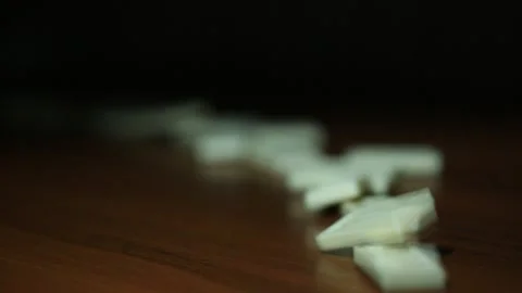 Fallen dominoes chips. Stock Footage 165465392