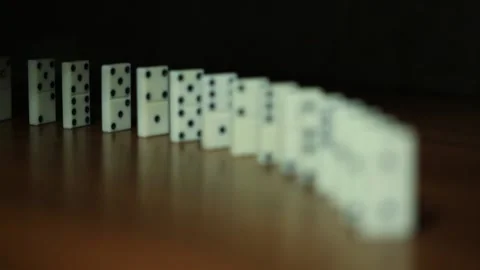 Fallen dominoes chips. Stock Footage 165465394