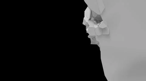 Fallen half wall with cracks monochromatic texture picture Stock Illustration