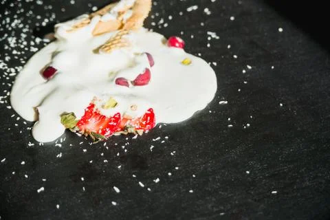 Fallen ice cream Stock Photos