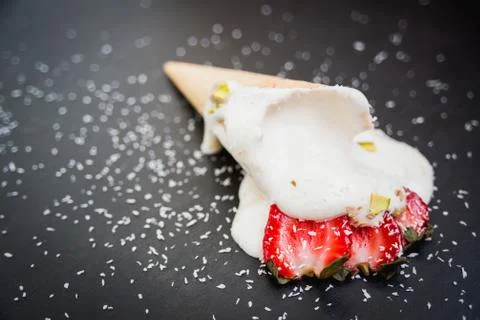 Fallen ice cream Stock Photos
