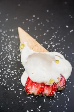 Fallen ice cream Stock Photos
