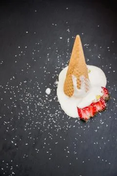 Fallen ice cream Stock Photos