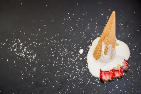 Fallen ice cream Stock Photos