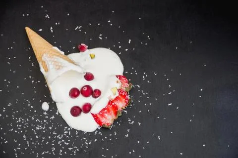Fallen ice cream Stock Photos