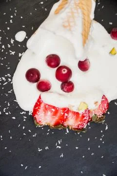 Fallen ice cream Stock Photos