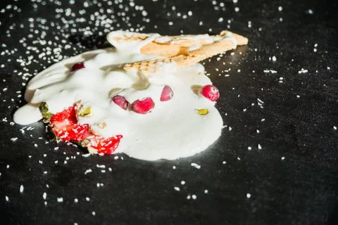 Fallen ice cream Stock Photos