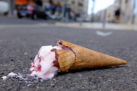 Fallen ice cream Stock Photos