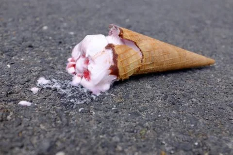 Fallen ice cream Fotos Stock