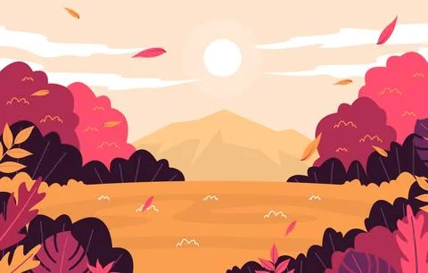 Fallen Leaf Fall Autumn Mountain Nature View 스톡 일러스트