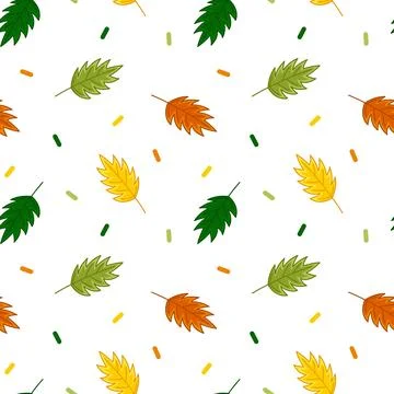 Fallen oak leaves on seamless pattern for textile. Cartoon, Vector 스톡 일러스트