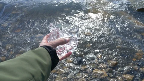 Fallen piece of glacial ice in Perito Moreno Stock Footage 112581177