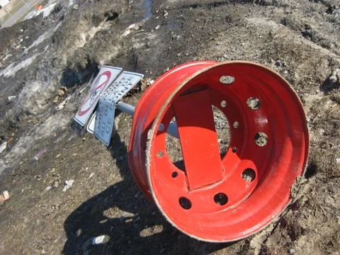 Fallen sign Stock Photos