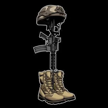 Fallen soldier Stock Illustration