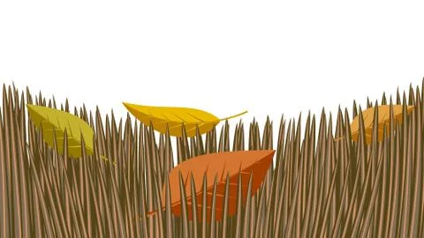 Fallen tree foliage on grass, on the lawn, isolate Stock Illustration