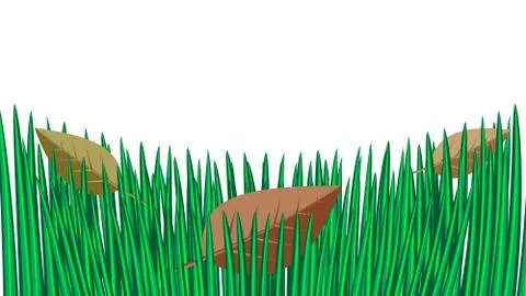 Fallen tree foliage on green grass, on the lawn, isolate Stock-Illustration