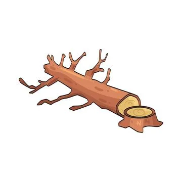 Fallen tree illustration Stock Illustration