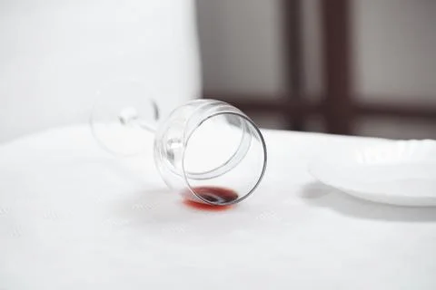 Fallen wineglass Stock Photos