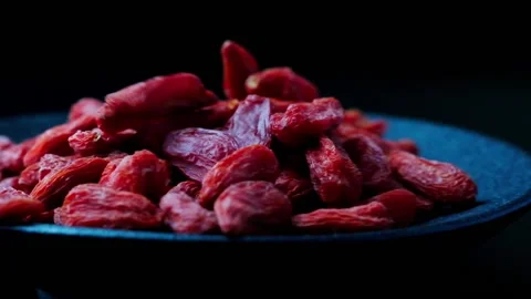 Fallen wolfberry close-up ,fallen goji berries 스톡 동영상 157581447