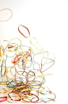 Fallende Gummiringe Stock Photos