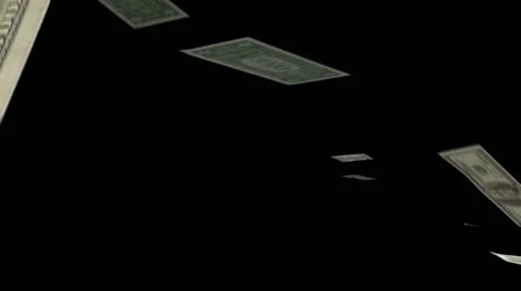 Falling $100 Dollar Bills close| Loop| Alpha Stock Footage 21891678