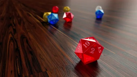 Falling 20-Sided Dice Video stock 175271270
