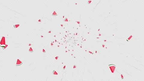 Falling 3D Cartoon Watermelons Fruit Animation Background, Loop 库存影片 330989934