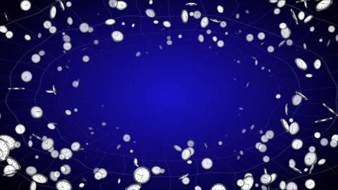 Falling 3D Clocks Animation Background, Endless,  Loop Video stock 333591914