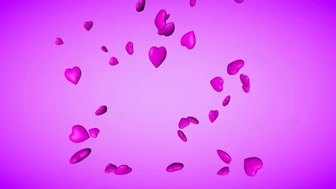 Falling 3D heart from upside Valentines Day Background, 스톡 동영상 100421350