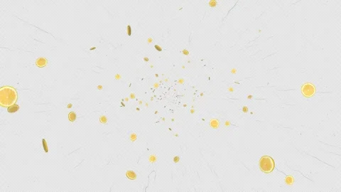 Falling 3D Lemon’s Slices Animation, Background, Loop Vidéo 333571968