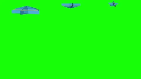 Falling 3D Stars - Green Screen - 3D render Vídeo Stock 74076827