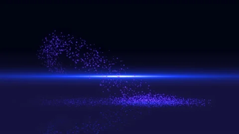 Falling abstract particles on floor with reflect and physics. 4k Video stock 149150897