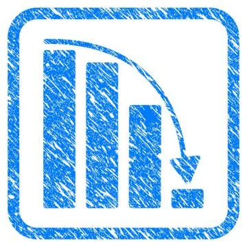 Falling Acceleration Bar Chart Framed Stamp Stock Illustration