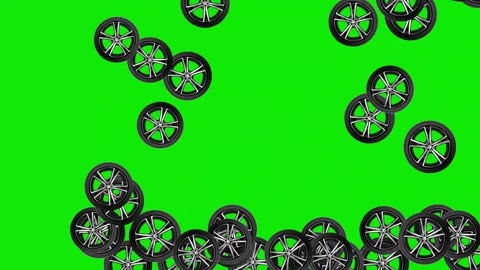 Falling of Alloy wheel tyres Stock Footage 340264794