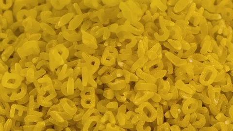 Falling Alphabet Letter Soup Slow Motion 1500fps Macro Stock Footage 119258669