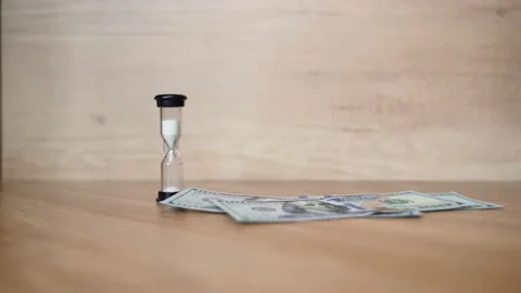 Falling American 100 dollar banknotes. Time is money Stock Footage 151971641