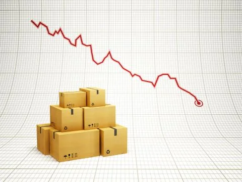 Falling amount of delivered goods Stock Illustration