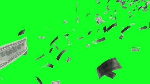 Falling and fly bills of one hundred dollar bills. Stock Footage 233448111