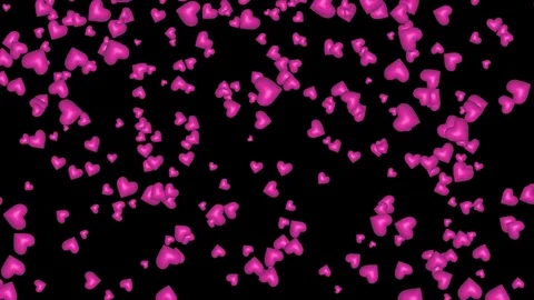 Falling and rotating pink hearts. Stock Footage 71821291