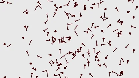 Falling and Spinning 3D Nails Hardware Loop Stock Footage 341489362