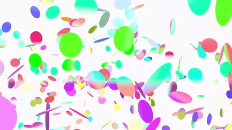 Falling and Spinning Colorful Geometric Particles Loop Stock Footage 342076744