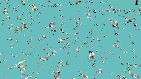 Falling and Spinning Colorful Geometric Particles Loop Stock Footage 342076754