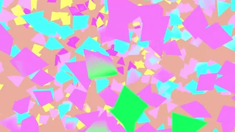 Falling and Spinning Colorful Geometric Particles Loop Stock Footage 342076763